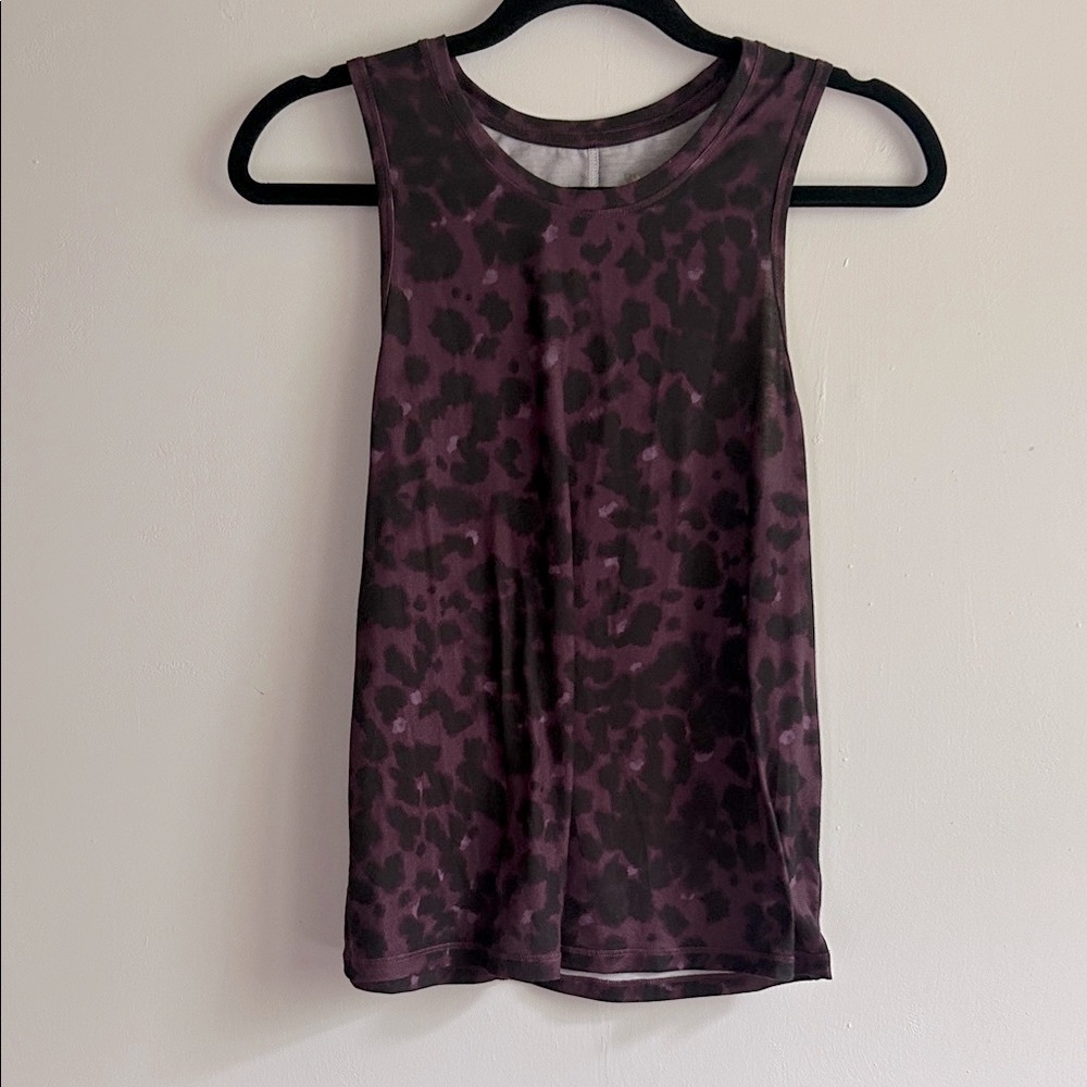 All in Motion Women's Tank Top - Dark Purple Leopard Print